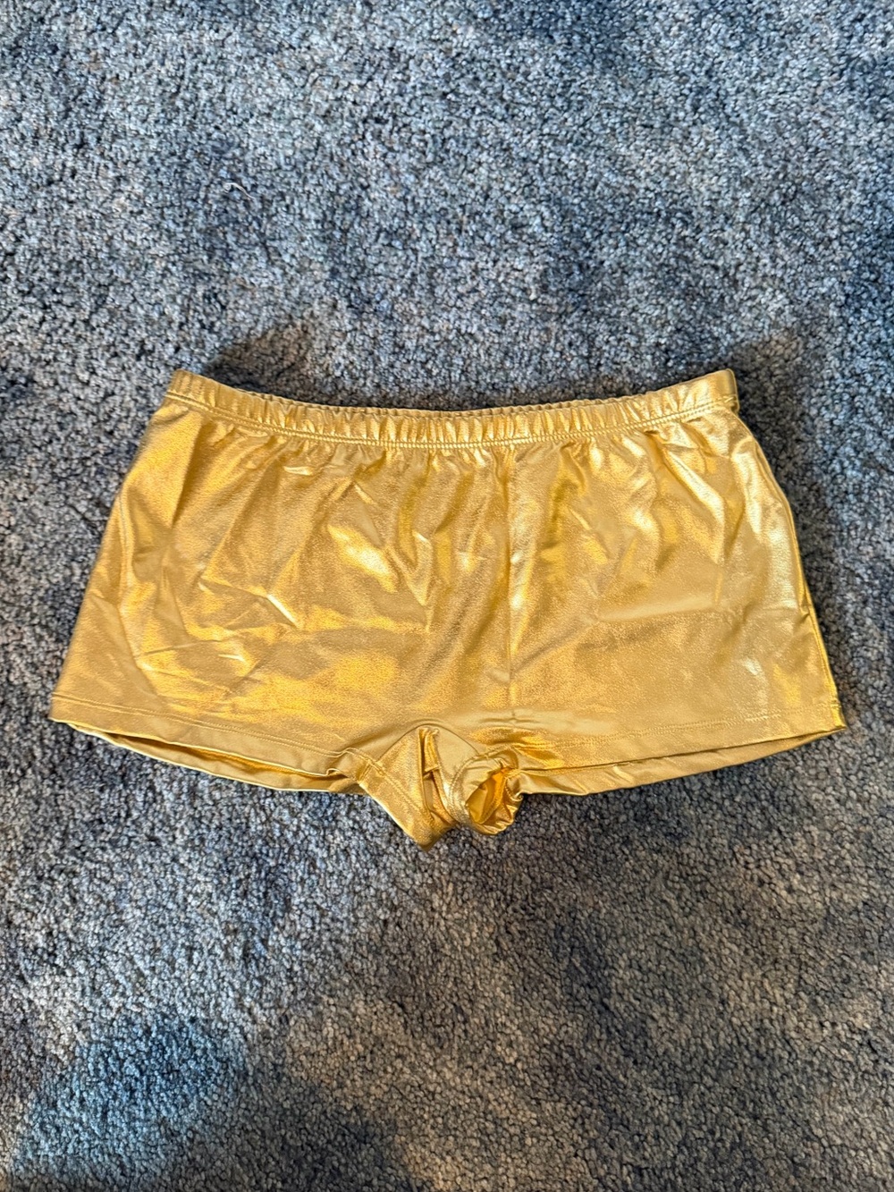 Spirit Halloween Metallic Gold Mini Shorts